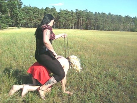 Horseback Ride Of The Mistress - At a sunny day, it goes being may out into the green, a from rate beautiful for the mistress and its slave of that its nag!