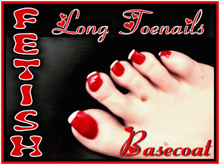 Long Toenail Painting  Basecoat - Painting her princess long-toenails. Part 1 - basecoat, red.