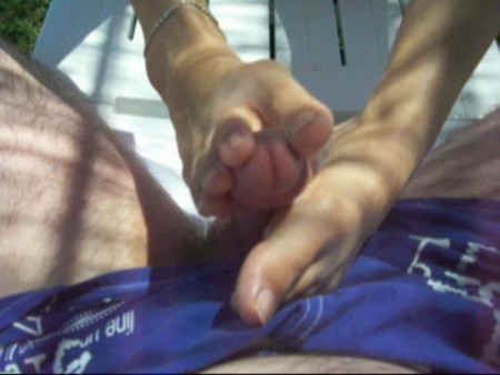 Italian Hidden Footjob Part 2 Of 3 - This is the second part of a very nice footjob done without taking the swimming trunks off but passing under them with feet (and sometimes with both hands, also!)
in this video the trunks are always worn, but the penis is slipped off sideward... Without using hands! ;)
really really intriguing!!!

the quality is quite good and the screen size is 640x480.
the light beams you see sometimes are because the video was taken against the sun... It's been an improvised shooting... Just "seizing the moment"! ;)

there is no cum on this video... Just a fantastic footjob!

--------------------------------------------------------------------------------

questa e' la seconda parte di un bellissimo footjob fatto senza togliere I calzoncini da bagno, ma passandoci sotto con I piedi (ed a volte anche con entrambe le mani!)...
in questo video I pantaloncini sono sempre indossati, ma il pene viene scoperto facendolo passare lateralmente... E senza utilizzare le mani... Decisamente intrigante!!! ;)

la qualita' e' buona ed il video e' 640x480.
i raggi di luce che ogni tanto si vedono dipendono dal fatto che e' stato girato contro sole... E' stata una ripresa improvvisata, sfruttando la particolare situazione che si era creata! ;)

non c'e' eiaculazione in questo video, ma solo un fantastico footjob!!

buon divertimento!!